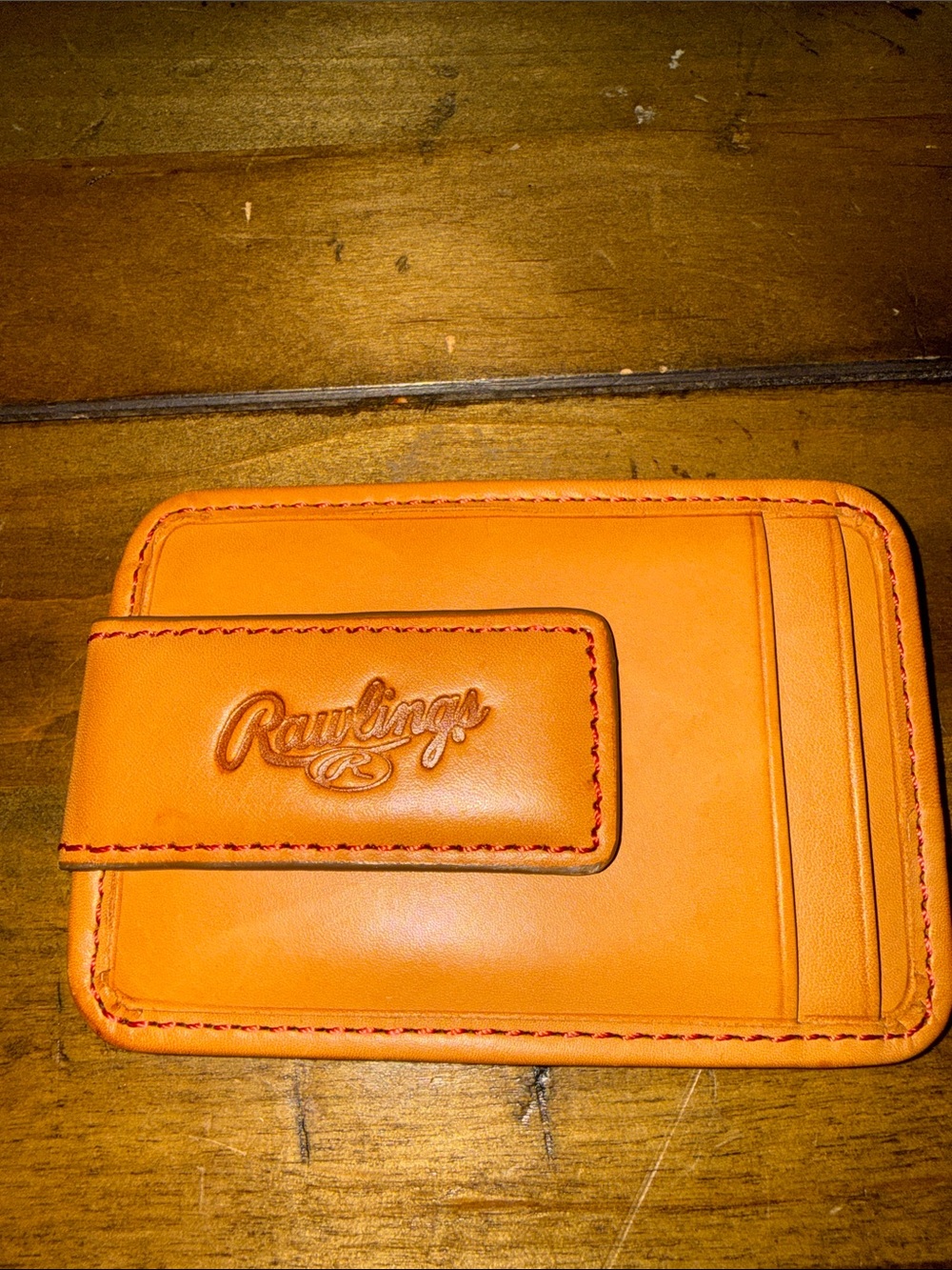 Rawlings Tan Leather Money Clip Card Wallet